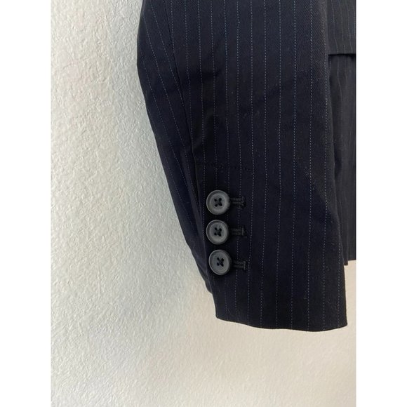 Banana Republic women's 8 black pinstripe blazer suit coat 2 button closure NWT - Picture 2 of 6